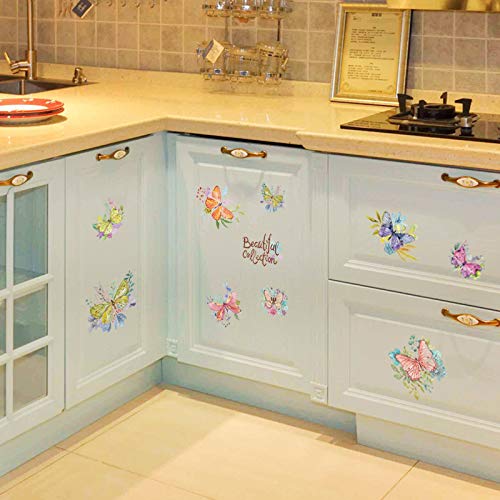 Mural ZOZOSO Pintado A Mano Mariposa Con Corazón Pegatinas Armario Refrigerador Puerta Armario Regalos Para Niños Pegatinas De Pared Decorativos Para Mapear