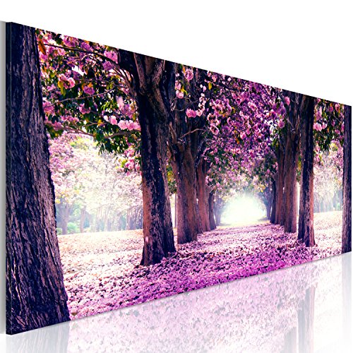 murando Cuadro en Lienzo Bosque Flores 120x40 cm 1 Parte impresión en Material Tejido no Tejido Cuadro de Pared impresión artística fotografía gráfica decoración Naturaleza Paisaje c-A-0052-b-d