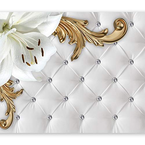 murando Fotomurales 50x35 cm XXL Papel pintado tejido no tejido Decoración de Pared decorativos Murales moderna de Diseno Fotográfico - Flores Azucena Ornamento blanco f-C-0112-a-a