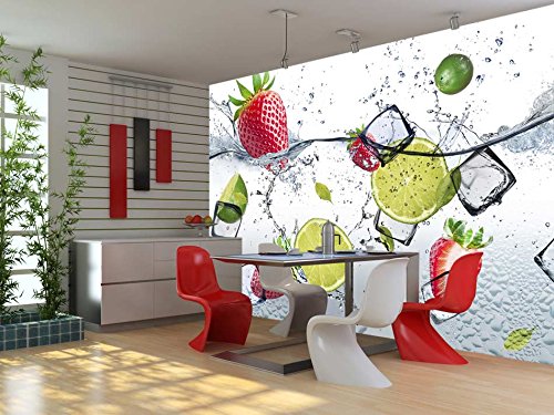 murando Fotomurales autoadhesivo Aqua 196x140 cm Papel Pintado Decoración de Pared Murales Pegatina decorativos adhesivos 3d moderna de Diseno Fotográfico Fruta - 10110908-2