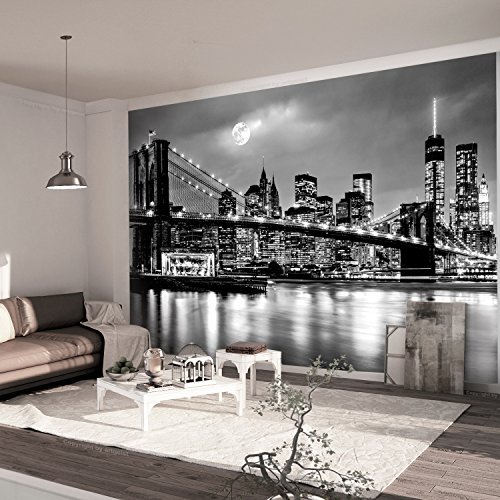 murando Fotomurales autoadhesivo New York 294x210 cm Papel Pintado Decoración de Pared Murales Pegatina decorativos adhesivos 3d moderna de Diseno Fotográfico Ciudad Luna Noche d-B-0205-a-a