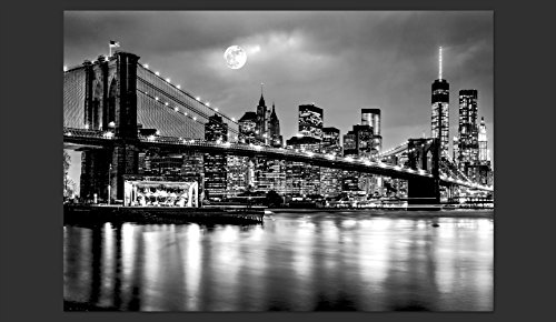 murando Fotomurales autoadhesivo New York 294x210 cm Papel Pintado Decoración de Pared Murales Pegatina decorativos adhesivos 3d moderna de Diseno Fotográfico Ciudad Luna Noche d-B-0205-a-a