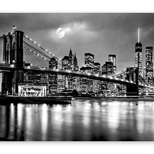 murando Fotomurales autoadhesivo New York 294x210 cm Papel Pintado Decoración de Pared Murales Pegatina decorativos adhesivos 3d moderna de Diseno Fotográfico Ciudad Luna Noche d-B-0205-a-a