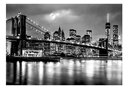 murando Fotomurales autoadhesivo New York 294x210 cm Papel Pintado Decoración de Pared Murales Pegatina decorativos adhesivos 3d moderna de Diseno Fotográfico Ciudad Luna Noche d-B-0205-a-a