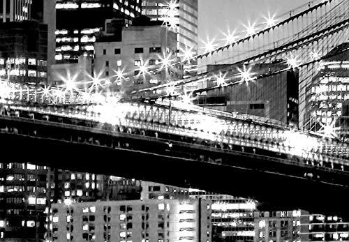 murando Fotomurales New York 400x280 cm XXL Papel pintado tejido no tejido Decoración de Pared decorativos Murales moderna de Diseno Fotográfic Ciudad Luna Noche d-B-0205-a-a