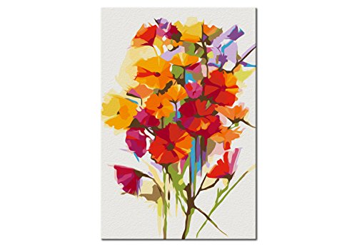 murando Pintura por Números Cuadros de Colorear por Números Kit para Pintar en Lienzo con Marco DIY Bricolaje Adultos Niños Decoracion de Pared Regalos - Flores 40x60 cm - DIY - n-A-0544-d-a