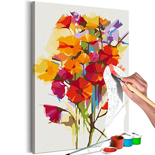 murando Pintura por Números Cuadros de Colorear por Números Kit para Pintar en Lienzo con Marco DIY Bricolaje Adultos Niños Decoracion de Pared Regalos - Flores 40x60 cm - DIY - n-A-0544-d-a