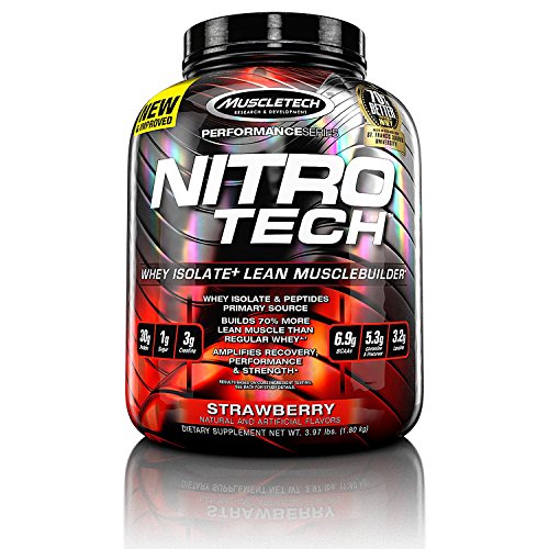 Muscletech Suplemento para Deportistas Nitro Tech Performance Series, Sabor de Fresa - 1800 gr