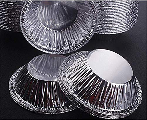 MUXItrade 250 Platos Desechables de Aluminio Para la Olla de Tartaleta y Empanada, la Hojuela de Olla Desechables, la Olla de Barbacoa Desechable y Los Platos de Barbacoa Desechables