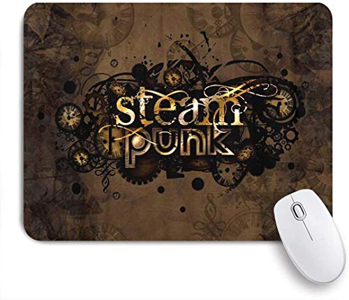 MUYIXUAN Alfombrilla Raton Marrón Resumen Steam Punk Símbolo Signo Envejecido Reloj Otoño Alfombrilla Gaming Alfombrilla para computadora con Base de Goma Antideslizante,240×200×3mm