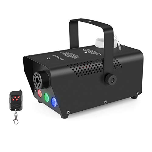 MVPOWER 500 W Mini Máquinas de Humo, Máquinas de Humo con Control Remoto [nalámbrico y Lulz de Colores, Máquina de Humo para Fiestas, Bodas, Fiestas en el Teatro y Efectos de DJ de Club, 350 ml