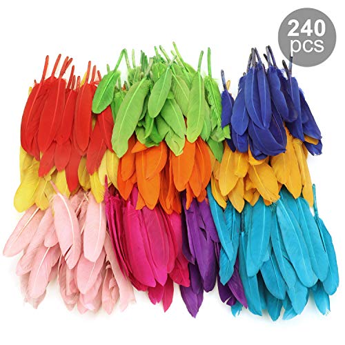 Mwoot 240 Piezas Plumas De Colors 10-15cm, Plumas Natural Para Manualidades, Bodas, Casa, Decoración De Fiestas