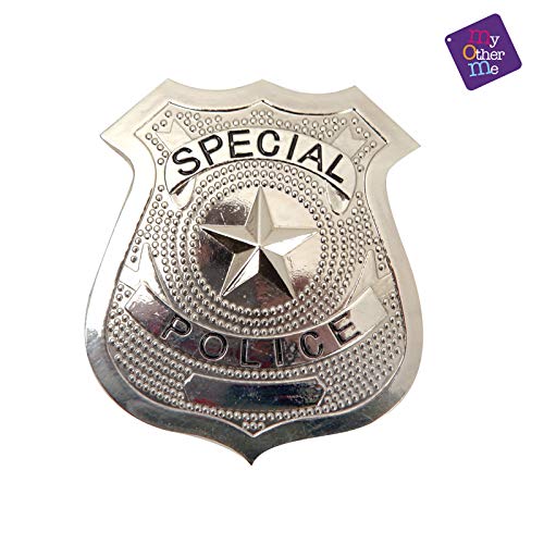 My Other Me - Placa de policía, 7 x 6 cm, color plata (Viving Costumes MOM02518)