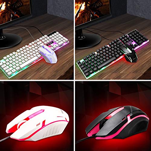 Mya - Juego de teclado para gaming y ratón, retroiluminación arco, teclado mecánico USB con cable, impermeable, teclado Gaming