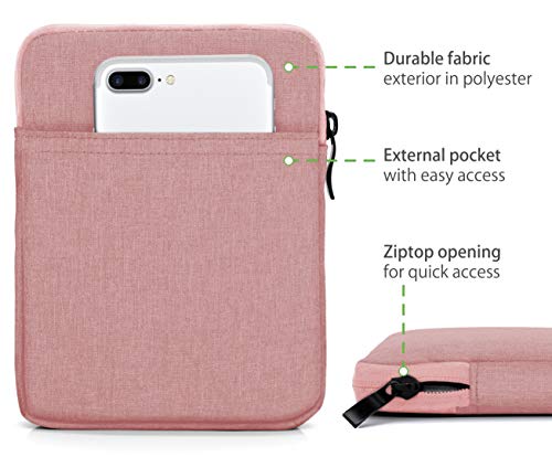 MyGadget Bolsa de Nylon de 11" para Tablet - Estuche Alcochado para Apple iPad 9.7" Air Pro Mini, Huawei MediaPad M5, Samsung Galaxy Tab S4 - Rosado