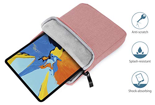 MyGadget Bolsa de Nylon de 11" para Tablet - Estuche Alcochado para Apple iPad 9.7" Air Pro Mini, Huawei MediaPad M5, Samsung Galaxy Tab S4 - Rosado