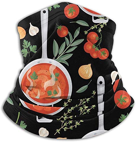 MYGZ-GW Sopa de tomate Calentador de cuello Bufanda Polaina Mascarilla Bandanas para polvo Clima frío Invierno al aire libre Festivales Deportes para hombres y mujeres