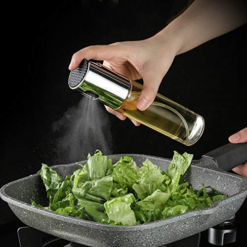 MYSdd Rociador de Aceite de Oliva de Vidrio Herramienta de Cocina Vinagre de Acero Inoxidable Aerosol de Aceite Botella vacía Dispensador Ensalada de Cocina Herramienta de Barbacoa-Acero Inoxidable A