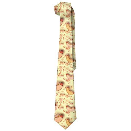 N / A Accesorios Ropa,Ata Los Trajes De Negocios,Hot Dog Print Corbatas Clásicas Para Hombres Corbata Formal Cómoda Diaria Para La Oficina De Banquetes De Negocios