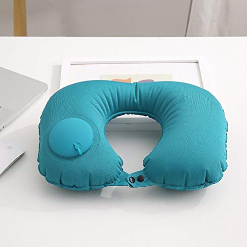 N / A Nueva Práctica Almohada Inflable en Forma de U Prensa portátil Cuello Acogedor Oficina de Viaje Soporte de avión Reposacabezas para Adultos / niños 35 X24 X10.5cm