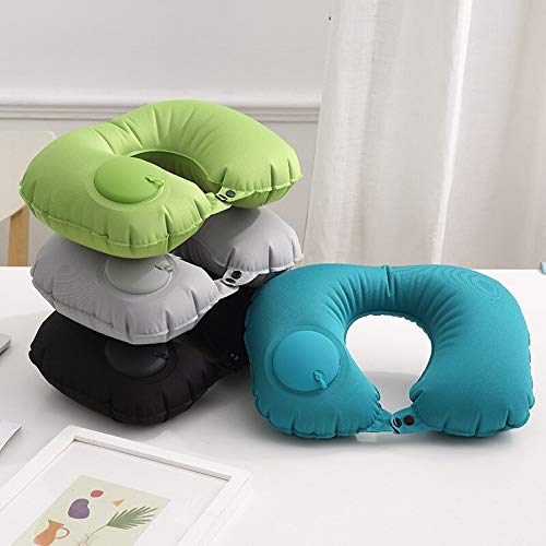 N / A Nueva Práctica Almohada Inflable en Forma de U Prensa portátil Cuello Acogedor Oficina de Viaje Soporte de avión Reposacabezas para Adultos / niños 35 X24 X10.5cm