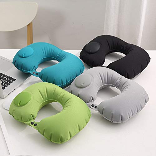 N / A Nueva Práctica Almohada Inflable en Forma de U Prensa portátil Cuello Acogedor Oficina de Viaje Soporte de avión Reposacabezas para Adultos / niños 35 X24 X10.5cm