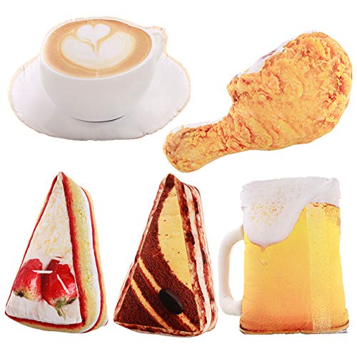 N / A Simulación 3D Forma de Comida Almohada de Felpa Pastel Creativo café Cerveza Juguete de Felpa sofá de Felpa cojín decoración del hogar Regalo Divertido para niños Unisex 30cmX50cm