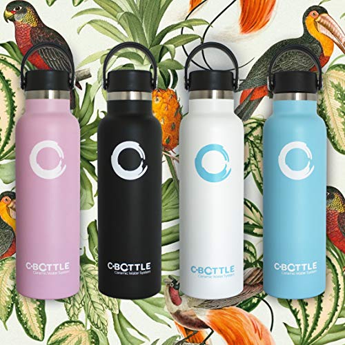 N C-Bottle Botella Agua Acero Inoxidable 600ml con Recubrimiento Interior Cerámico, Libre de BPA y Malos Sabores, Botella Termica Resistente y Ligera, Eco-Friendly