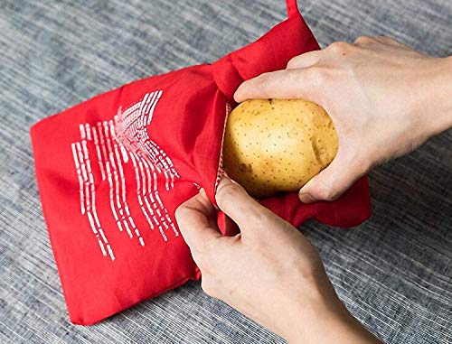 N/a. 2 Pack Bolsa para Patatas EN MICROONDAS. Patatas Listas EN 4-6 MIN. Bolsa DE Patatas ROJA DE 24 X 19 CM.