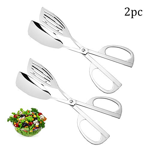 NA 2 Pc Acero Inoxidable Pinzas de Ensalada Comida Engrosada Pinzas de Cocina Suministros para restaurantes Cocina casera Bar Que Sirve Pinzas