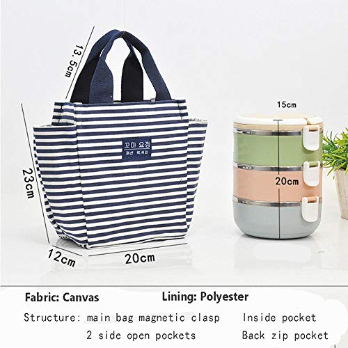 NA Lady Mujeres Bolso Poliéster Señoras Bolsos de impresión Bolsa de Almuerzo portátil Bolsa Caja de Almacenamiento Bolsa de Picnic, Azul Cielo