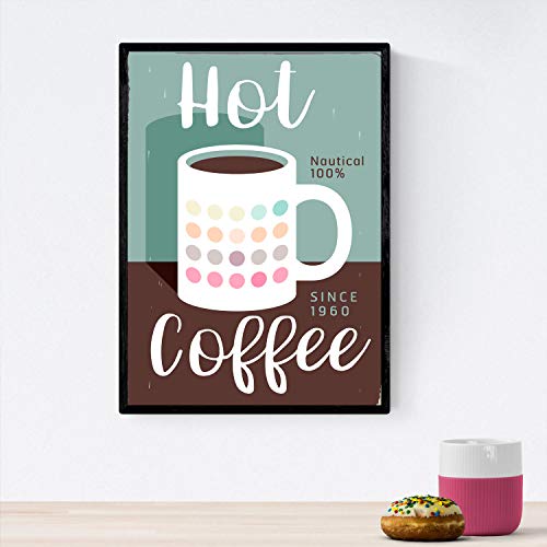 Nacnic Set de láminas de café. Posters de Tipos de café. Café Colorido 1. Tamaño A3
