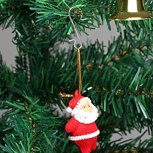 Naler 120 Ganchos Adornos de Navidad Percha Árbol de Navidad Ganchos de Acero Inoxidable para Bolas Colgante Decoración Forma S (31x12mm)