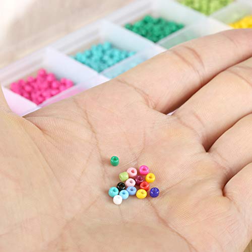 Naler 7500 Cuentas de Colores 3mm Mini Cuentas y Abalorios Cristal para DIY Pulseras Collares Bisutería (15 Colores)