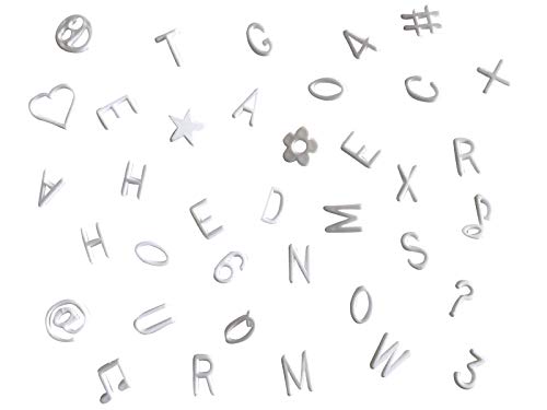 Nanima Home Decor - Set de letras, números, símbolos, 2 cm, color blanco, precortado, para escribir de fieltro, pizarra de letras