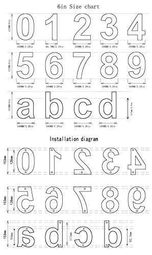 nanly Número de casa moderna-15.3Centímetros/6 pulgadas-Acero inoxidable, Apariencia flotante, Fácil de instalar y hecho de acero inoxidable sólido 304（Lettra c）