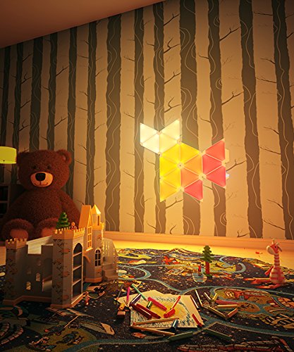 Nanoleaf Rhythm - Kit de inicio de Paneles luminosos – 9 x luces LED modulares inteligentes, módulo de sonido, en plástico y carbón, 2watts, 13.7 x 29.5 x 11.0 cm