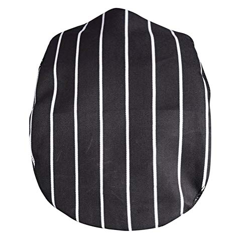 Nanxson Chef Boina Plana Pastelería Baker Cocina Verano Mesh Cooking Works Uniformes Gorro Chef para Adultos CF9021 (1, Rayas Negras y Blancas)