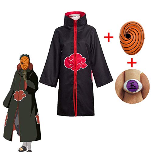 Naruto Tobi Obito Disfraz de Cosplay Akatsuki Capa de manga larga Carnaval de Halloween Disfraz de Cosplay para adultos divertido