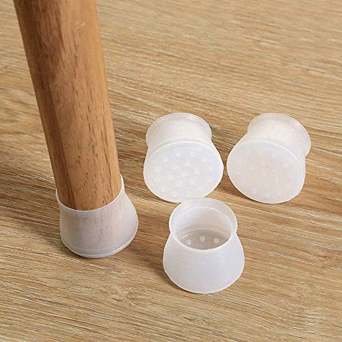 Nasjac 40PCS Muebles Funda de protección de silicona Silla redonda y cuadrada Patas protectoras de piso Gorras elásticas con fondo antideslizante, evitan rasguños y ruido, 3.0-4.5cm