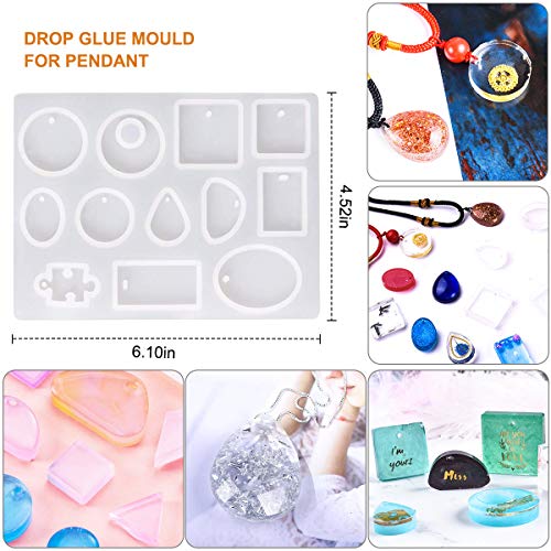 NATUCE 229 Pcs Molde Silicona Resina para Hacer Joyerias, Moldes de Resina para Collar Pendiente Fabricación de Colgante Bolas Cubos Pulsera Creativo Bricolaje