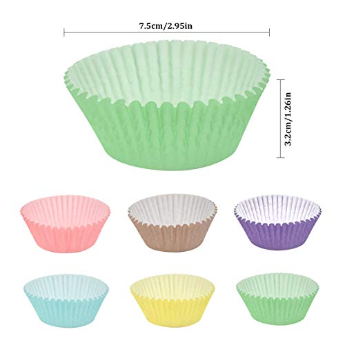 NATUCE 300PCS Papel Cupcakes, Muffin Papel Magdalenas, Capsulas para Magdalenas, Cápsulas Magdalenas en Papél, Papel para Magdalenas, Rainbow Papel para Magdalenas Muffins para Bodas, Cumpleaños