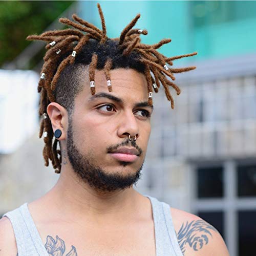 NATUCE Dreadlocks Accesorios, Adornos Rastas Pelo, Rastas de Pelo de Aluminio Trenzas de Cabello Rastas Anillos para el Pelo Abalorios de Madera Cuentas de Pony con Hilos para Trenzas