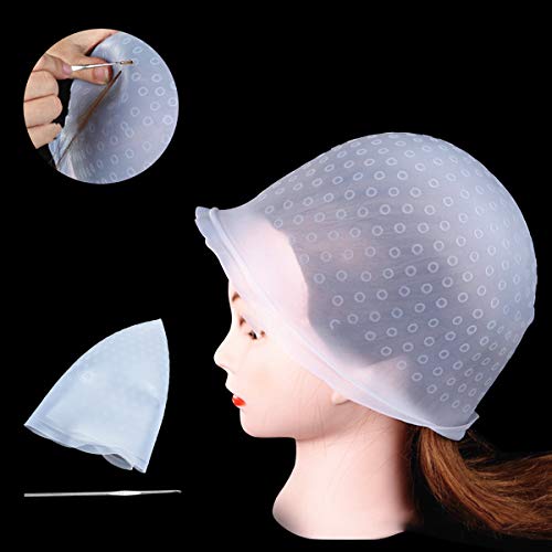 NATUCE Gorro de Silicona para Hacer Mechas, Gorro para Mechas Peluqueria, Gorro para Mechas y Aguja