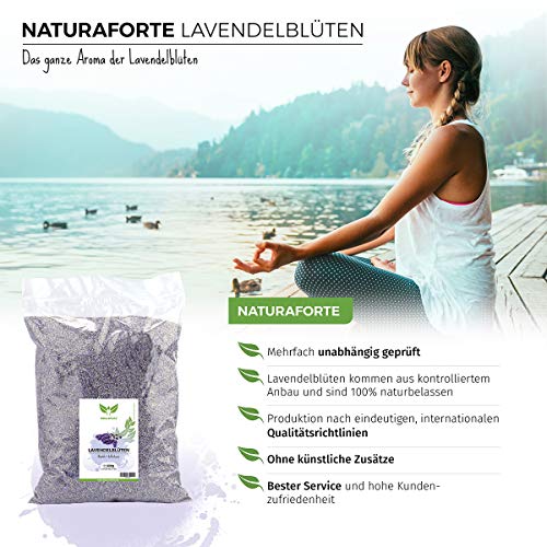 NaturaForte Flores de Lavanda 500g Lavanda sin aditivos - Azul, Fragancia intensa, Flores de Lavanda secas para Almohadas perfumadas, Bolsas perfumadas, Bolsas de Lavanda, Fragancia de popurrí