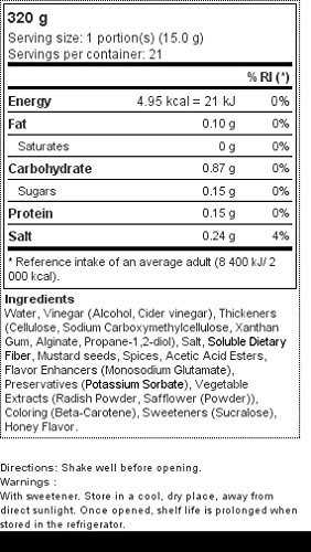 Natural Zero Salsa Mostaza y Miel 320 gr