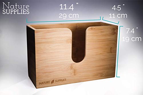 Nature Supplies Dispensador de Toallas de Madera de Bambú para Pared o Mesa - Para Papel Secamanos Zig Zag Plegadas en C, en Z e Intercaladas