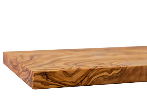 Naturehome Madera de Olivo la Tabla de Cortar Anguloso - 40x22x2 cm Antibacteriano y Antiséptico Holzschneidebrett Tabla de Desayuno Madera Maciza Tabla Cocina Tabla de Madera Alta Calidad