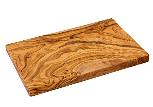 Naturehome Madera de Olivo la Tabla de Cortar Anguloso - 40x22x2 cm Antibacteriano y Antiséptico Holzschneidebrett Tabla de Desayuno Madera Maciza Tabla Cocina Tabla de Madera Alta Calidad