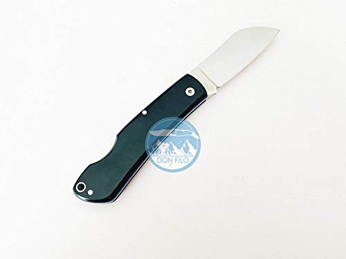 Navaja Cudeman La Marinera 386-M con Hoja de Acero Böhler N690-Co de 7 cm y empuñadura de micarta Negra con Separador Azul de 9,5 cm para Caza, Pesca, Supervivencia y bushcraft + Portabotellas Regalo